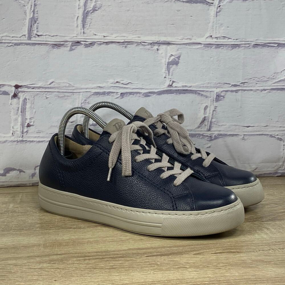 Paul Green 5254 Navy Blue Soft Leather Sneakers UK 6.5 US 9 Casual Lace Up Shoes